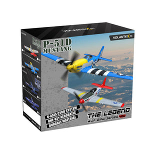 VolantexRC Mini Mustang P-51D V2 EPP 400mm Wingspan 2.4G 4CH 6-Axis Gyro One Key Aerobatics XPilot Stabilization System RC Airplane Trainer RTF for Beginner