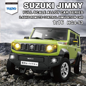 HG HG4-53 TRASPED 1/16 2.4G 3WD RC Car for SUZUKI JIMNY Rock Crawler LED Light Simulated Sound Off-Road Climbing Truck RTR Full Proportional Models Toys