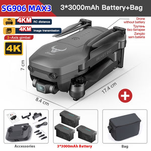 ZLL SG906 MAX3 BEAST EVO GPS 4KM Repeater Digital FPV mit 4K EIS Kamera, 3-Achsen Brushless Gimbal, Sichtfeldüberwachung, Hindernisvermeidung, RC Drohne, Quadcopter RTF