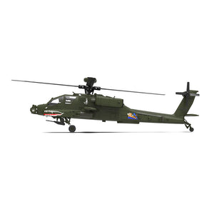 YXZNRC F11 AH-64D Apache 2.4G 6CH 6-Axis Gyro Dual Brushless Motor 1:32 Scale Flybarless RC Helicopter Compatible With Futaba S-FHSS Protocol