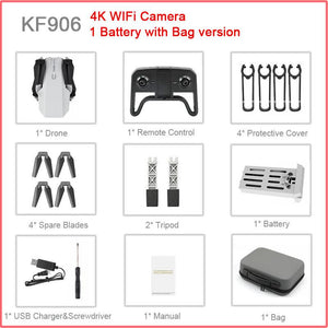 KF609 MINI folding drone dual camera optical flow 4k HD quadcopter with Bag