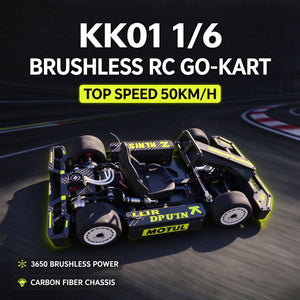 KK01 1/6 Scale Brushless RC Go-Kart | 50KM/H High-Speed Carbon Fiber RC Car with Gyro & 3650 Motor