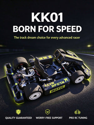 KK01 1/6 Scale Brushless RC Go-Kart | 50KM/H High-Speed Carbon Fiber RC Car with Gyro & 3650 Motor