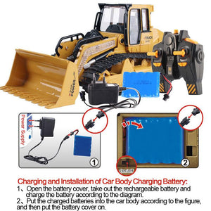 1:16 RC bulldozer toy 10-channel 2.4G engineering vehicle toy