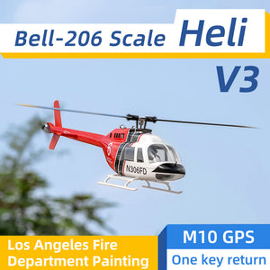 FLY WING Bell 206 V3/V4 Klasse 470 6-Kanal Brushless-Motor GPS Höhenhalte-Scale-RC-Hubschrauber