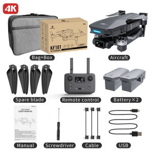 KFPLAN KF101 MAX-S GPS 3KM Repeater Digital FPV with Real 4K HD ESC Camera 3-Axis EIS Gimbal Optical Flow Positioning Brushless Foldable RC Drone Quadcopter RTF