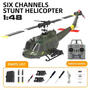 RC ERA C032 UH-1 2.4G 6CH 6-Achsen-Gyroskop 1:48 Huey Höhenhaltung Optische Flusspositionierung TOF Höhenhaltung Flybarless RC Hubschrauber RTF