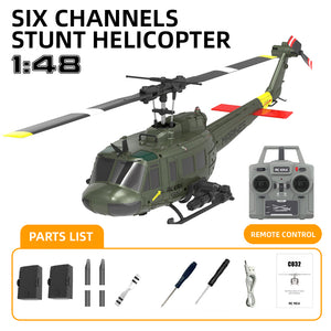 RC ERA C032 UH-1 2.4G 6CH 6-Achsen-Gyroskop 1:48 Huey Höhenhaltung Optische Flusspositionierung TOF Höhenhaltung Flybarless RC Hubschrauber RTF