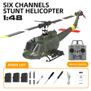 RC ERA C032 UH-1 2.4G 6CH 6-Achsen-Gyroskop 1:48 Huey Höhenhaltung Optische Flusspositionierung TOF Höhenhaltung Flybarless RC Hubschrauber RTF