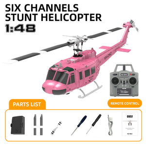 RC ERA C032 UH-1 2.4G 6CH 6-Achsen-Gyroskop 1:48 Huey Höhenhaltung Optische Flusspositionierung TOF Höhenhaltung Flybarless RC Hubschrauber RTF