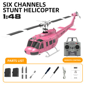 RC ERA C032 UH-1 2.4G 6CH 6-Achsen-Gyroskop 1:48 Huey Höhenhaltung Optische Flusspositionierung TOF Höhenhaltung Flybarless RC Hubschrauber RTF