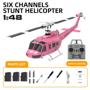 RC ERA C032 UH-1 2.4G 6CH 6-Achsen-Gyroskop 1:48 Huey Höhenhaltung Optische Flusspositionierung TOF Höhenhaltung Flybarless RC Hubschrauber RTF