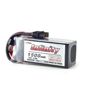 AHTECH Infinity 4S 14,8 V 1500 mAh 85C Graphen-LiPo-Akku, XT60-Anschluss, unterstützt 15C-Schnellladefunktion