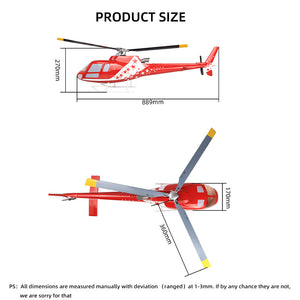 FLY WING Squirrel AS350 6CH Brushless Scale GPS Hubschrauber Dreirotorblatt mit H1 Flugsteuerung