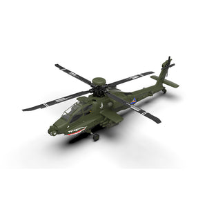 YXZNRC F11 AH-64D Apache 2.4G 6CH 6-Achsen-Gyro Dual Brushless Motor 1:32 Maßstab Flybarless RC Hubschrauber Kompatibel mit Futaba S-FHSS Protokoll